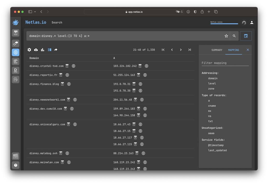 Search for brand  name as a subdomain